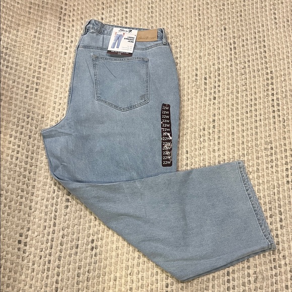 Seven7 Denim - Seven7 Women's High Rise Fitted Waist Loose Fit 5 Pocket Straight Jean 22W